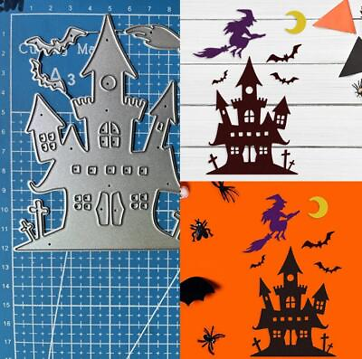 #ad Metal Cutting Dies Halloween Castle Scrapbooking Card Crafts Embossing Stencils AU $11.17