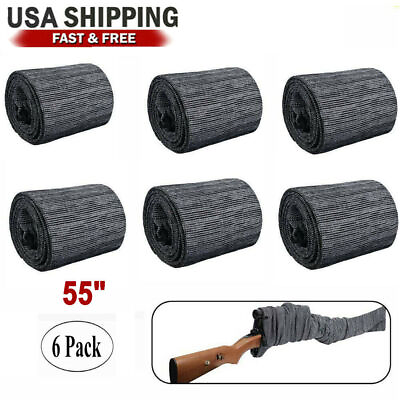 #ad 6 Pcs Silicone Treated Cover Gun Sock Protection Storge Sleeve Up To 55quot; Gray US $20.89