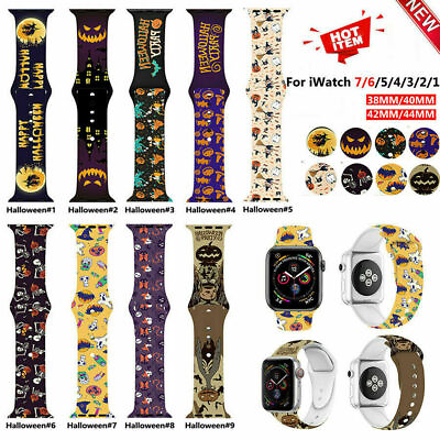 #ad Silicone Strap Watch Halloween Wrist Band for Apple Watch iWatch 8 41mm 45mm s8 $9.99
