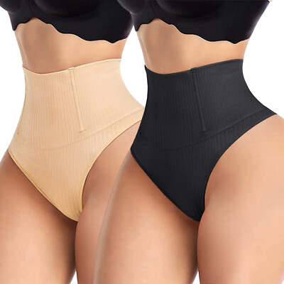 #ad Women Faja Tummy Control Shapewear Thong Seamless Slimming Body Shaper Panties $9.79