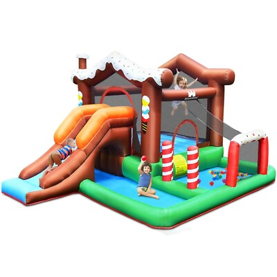 #ad Kids Inflatable Bounce House Jumping Castle Slide Climber Bouncer Without Blower $157.99