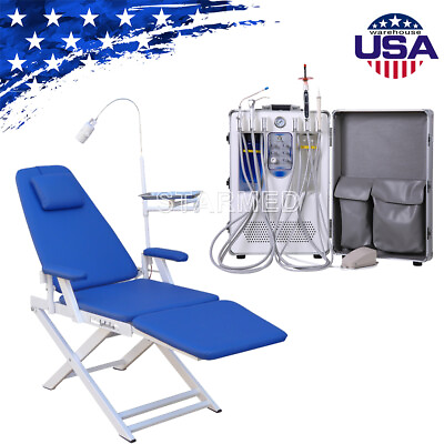 #ad Portable Dental Chair Dental Turbine Unit Air Compressor Suction System 4Holes $1055.12