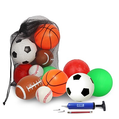 #ad Kids Sports Basketball Football Soccer Volleyball Baseball Playground Balls Set $22.98