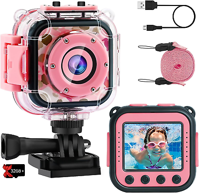 #ad Kids Waterproof Camera Girls Kids Video Camera Underwater 1080P HD Children... $54.99