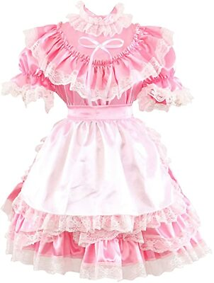 #ad GOceBaby Sissy Maid Gothic Pink Satin Lace Dress Costume@ $27.74