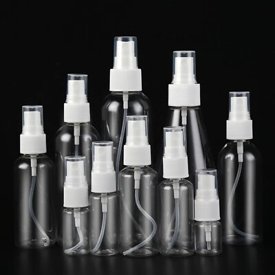 #ad Lots Travel Transparent Refillable Bottles Clear Plastic Perfume Sprayer Bottles $92.14