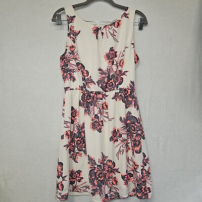 #ad Pink Owl Apparel Gray Pink Orange Floral Pattern Dress Women#x27;s Size S 127102 $15.99