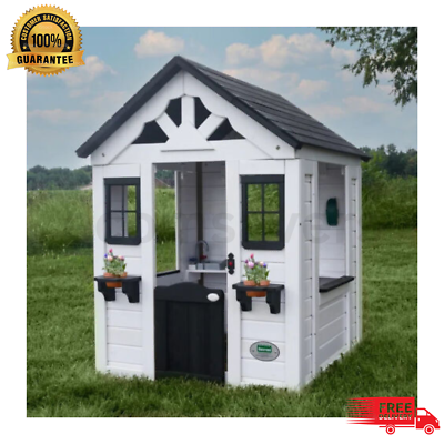 #ad White Cedar Outdoor Playhouse with Kitchen Perfect for Kids#x27; Outdoor Play NEW $390.37