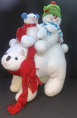 #ad Kohl#x27;s ST NICHOLAS SQUARE Polar Bear Express Plush Toy Snow Days Snowman NWT $24.99
