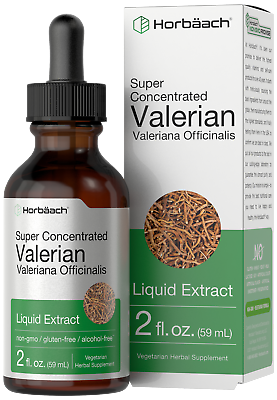 #ad Valerian Root Liquid Extract 2 fl oz Alcohol Free Vegetarian by Horbaach $10.09