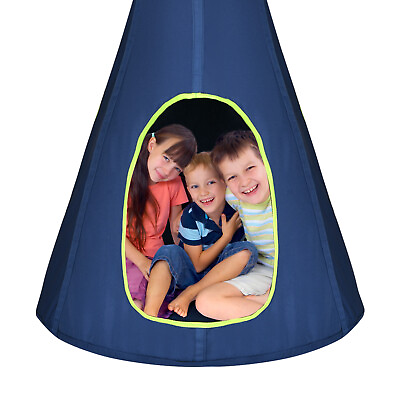 #ad Goplus 40quot; Kids Nest Swing Chair Hanging Hammock Seat for Indoor Outdoor Blue $49.99