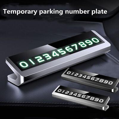 #ad Car Temporary Parking Card Universal Rotate Phone Numbers Plate Metal Stickers $7.08