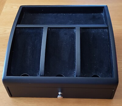 #ad Men#x27;s Black Jewelry Box or Electronic Device Charging Valet 11.5quot;x11quot;x5quot; $15.20