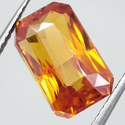 #ad 5.99 Ct Natural Ceylon Orange Sapphire Princess Cut Certified UNTREATED Gemstone $34.44
