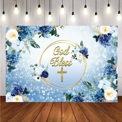 #ad God Bless Backdrop First Holy Communion Baptism Party Photo Background Banner GBP 9.99