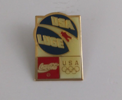 #ad USA Luge Olympic Games amp; Coca Cola Lapel Hat Pin $7.50
