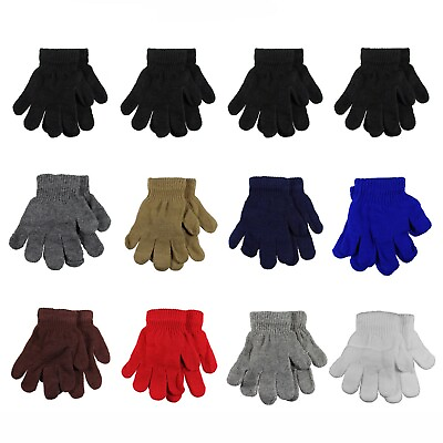 #ad Kids Winter Knitted Magic Gloves Wholesale Lot 6 or 12 Pairs $10.95