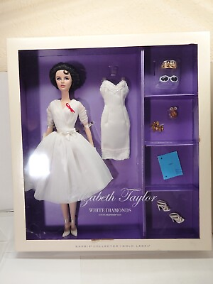 #ad New Elizabeth Taylor White Diamonds Silkstone Barbie Gold Label 2012 $168.40