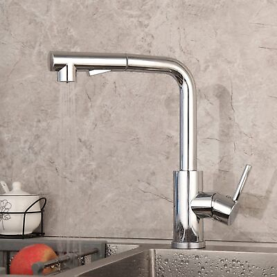 #ad Kitchen Faucet with Pull Down Sprayer L Shape Extendable 360°Swivel Pull Out ... $50.05
