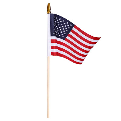 #ad 1PCS Small American Flags 4x6 Inch US Flag Mini Flag Hand Held Stick Flag USA $6.99