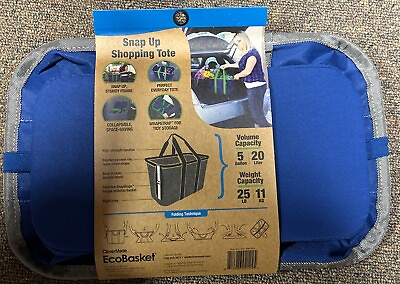 #ad CleverMade Collapsible Eco Friendly Reusable Tote Bag Carryall 5 Gal EcoBasket $22.99