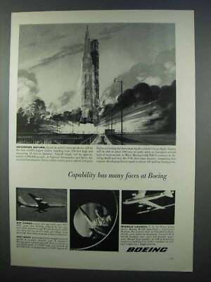 #ad 1962 Boeing Ad Saturn Rocket 707 320C Cargo Jet $19.99