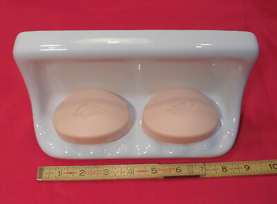 #ad Glossy *White* Extra Wide Ceramic Soap Dish Tray for tub or shower New Stock $74.55