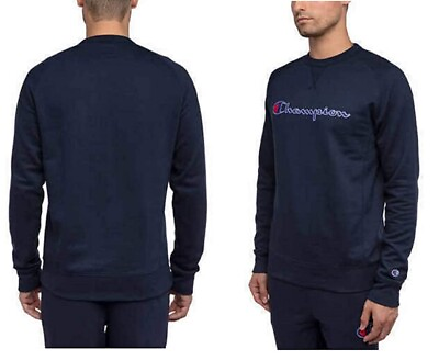 #ad Men#x27;s Champion Cotton Blend Crew Neck Long Sleeved Sweatshirt NAVY XXL. $28.98