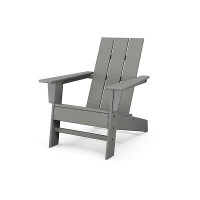 #ad Grant Park Slate Grey Modern Plastic Patio Adirondack Chair Outdoor $204.06