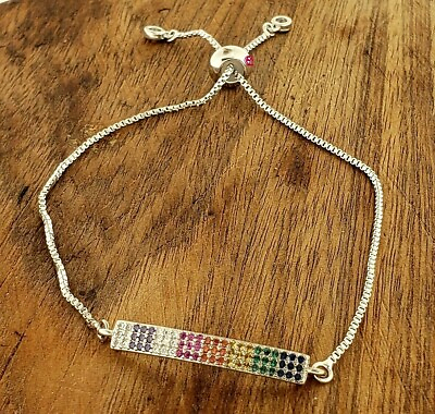#ad NEW CHAIN BRACELET MIX COLORS STYLE EXCLUSIVE FASHION ANTI ALLERGIC SILVER COLOR $22.99