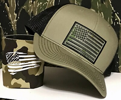 #ad CAMO AMERICAN FLAG RICHARDSON 112 SNAPBACK LODEN BLK ARMY OLIVE GREEN NO KOOZIE $25.99