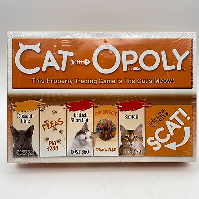 #ad Cat Opoly Board Game Property Trading Finance Lake for the Sky New Torn Wrap $16.99