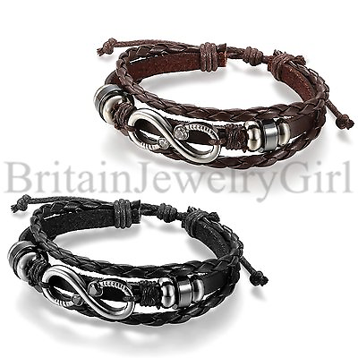 #ad Fashion Charm Infinity Multilayer Braided Leather Men Women Bracelet Wristband $8.89