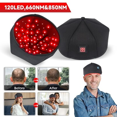 #ad Red Light Therapy Cap LED Infrared Laser Hair Growth Hat Helmet Loss Treatment $69.29