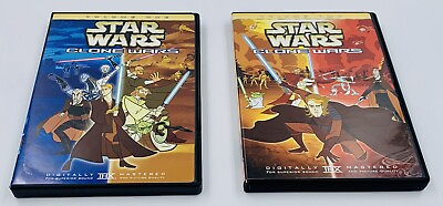 #ad Star Wars Clone Wars Volume 1 2 DVD Lot Set Vol RARE OOP ONE TWO Authentic $59.99
