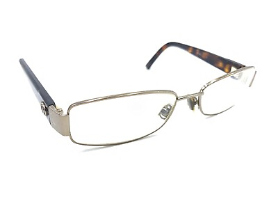 #ad Gucci Gold Brown Tortoise Rectangle Eyeglasses Frames 53 17 135 Italy Designer $79.99