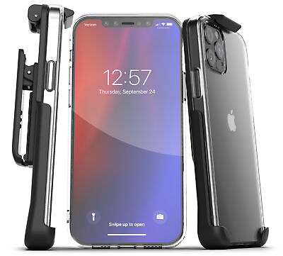 #ad For iPhone 12 Pro Max Mini Belt Clip Case Slim Clear Back Cover with Holster $14.99