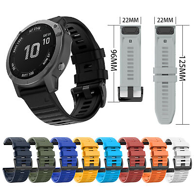 #ad Universal Quick Silicone Watch band Strap 22mm Fit for Garmin Fenix6 Fenix5 band $16.45