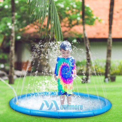 #ad 67quot; Splash Pad Water Sprinkler Pad for 2 3 Kids Baby Toddlers Play Mat Garden US $27.85