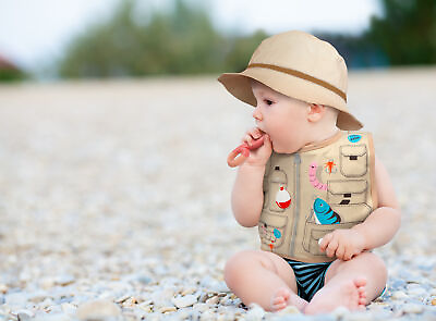 Fred Dressed To Spill Fisherman Vest Bib amp; Silicone Worm Teether Set $12.99