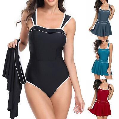 #ad Swimsuit For Women High Cut Solid Color Anti UV Fast Dry Comfy Swimming Wear $24.99