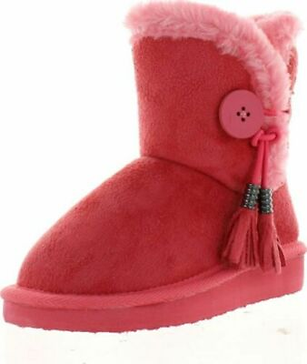 #ad LINK ALING 15K Children Girl#x27;s Comfort Button Fringe Warm Winter Boots Coral 9 $9.99