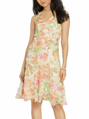 #ad Lauren Ralph Lauren Womans Floral Sleeveless Dress SZ 10 Multicolor New w Tags $17.00