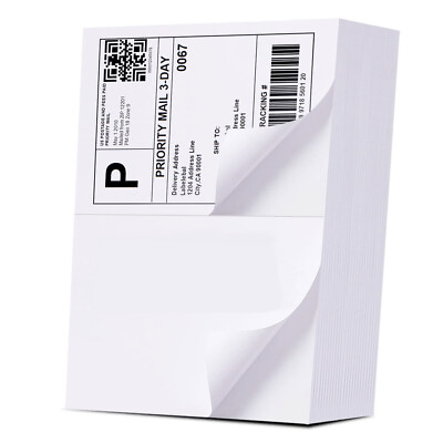 #ad 50 1000 Half Sheet 8.5 x 5.5 Shipping Labels 2 Per Sheet Self Adhesive Paper $37.94