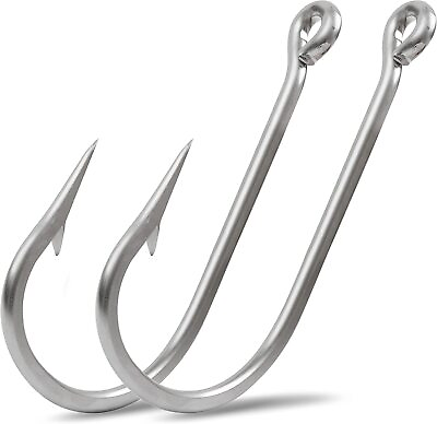 #ad 5 10pcs Stainless Steel Fishing Hooks Strong Saltwater Demon Big Game Fish Hooks $27.99