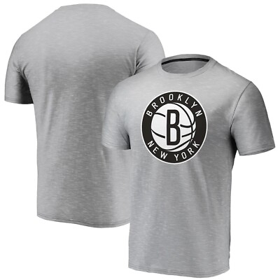 #ad Brooklyn Nets Men#x27;s Space Dye Primary Logo Performance Tee FREE SHIPPING $14.99