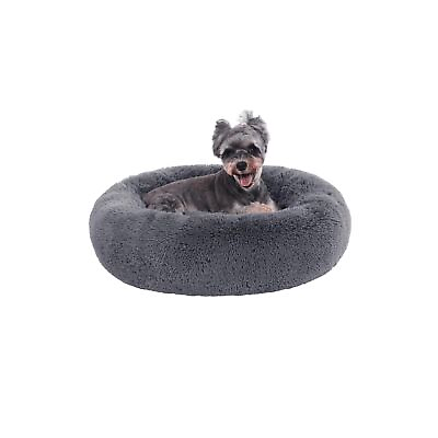#ad 23quot; Calming Dog BedAnti Anxiety Donut Dog BedPlush Round Pet Beds for Small... $43.62
