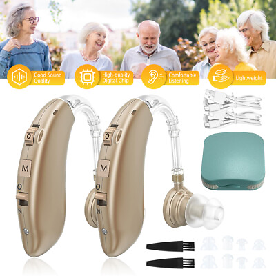 #ad Seniors Digital Hearing Aid Severe Loss Rechargeable Invisible BTE Hearing Aids $32.89