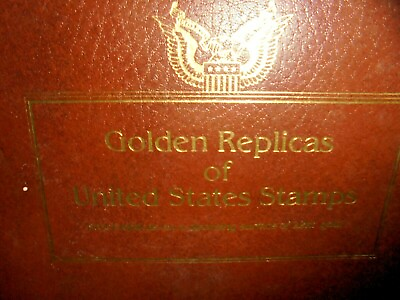 #ad STAMP COLLECTION GOLDEN REPLICAS OF US STAMPS proof replicas on a gleaming sur $171.00