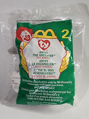 #ad McDonalds TY Teenie Beanie Babies Antsy Ant Eater #2 TAG ERRORS SMALL BAG HOLES $42.50